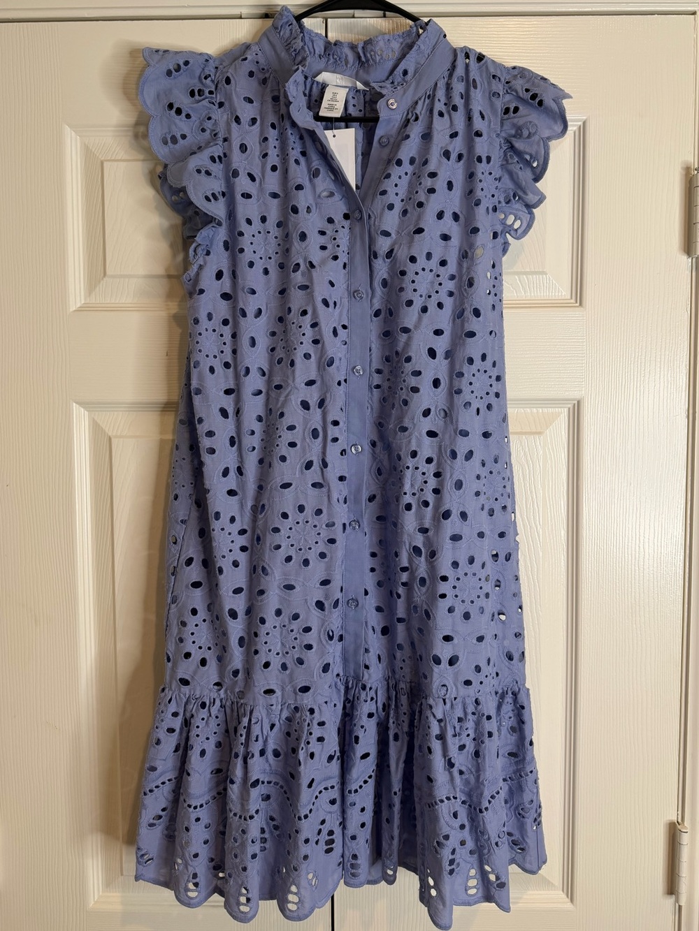 H&M Lavender Eyelet Ruffle Blouse